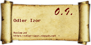 Odler Izor névjegykártya